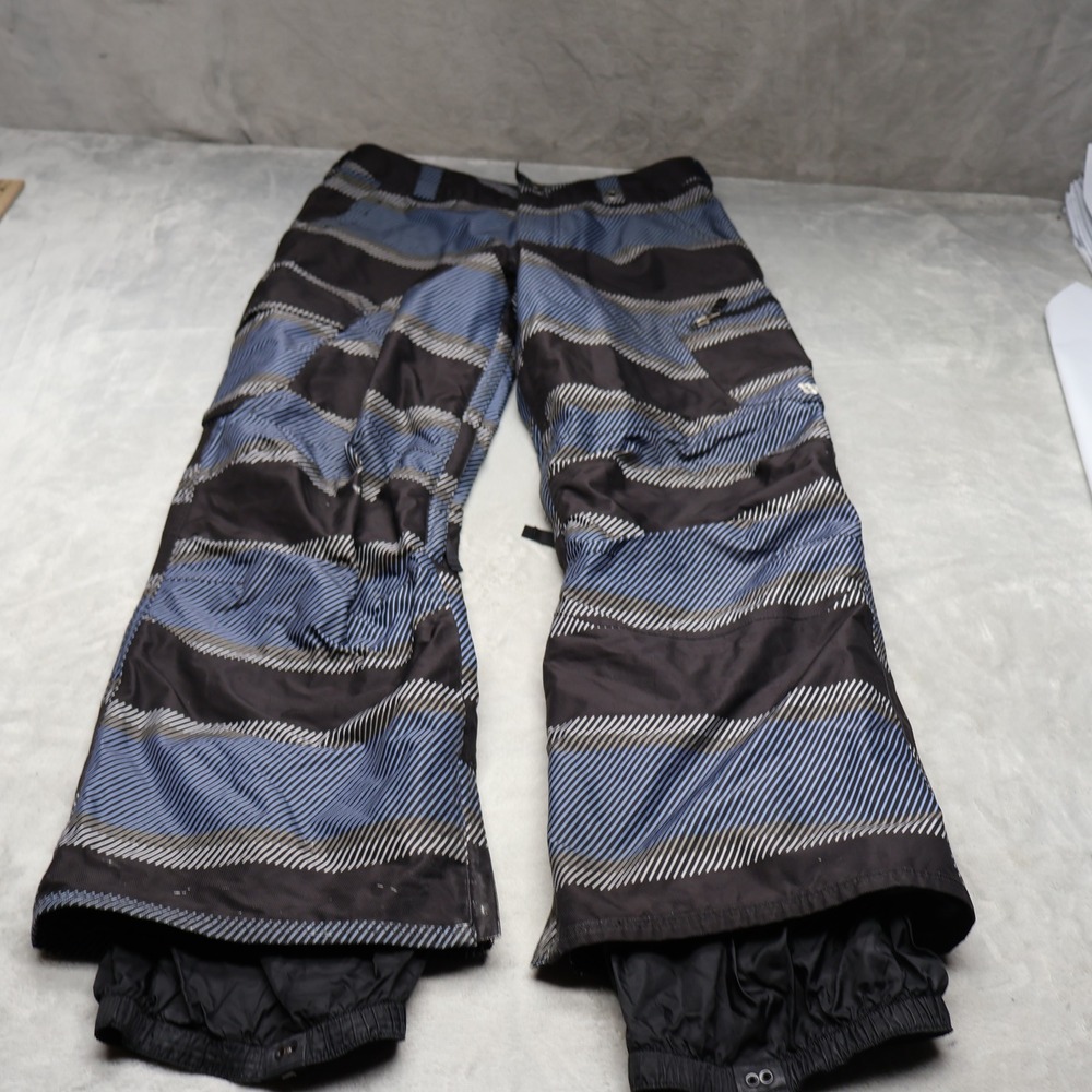 Burton Snow Pants Mens Small Black Striped DryRide Waterproof Ski Winter 32x30